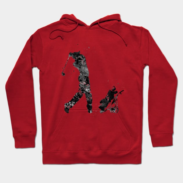 Man golfer Hoodie by erzebeth